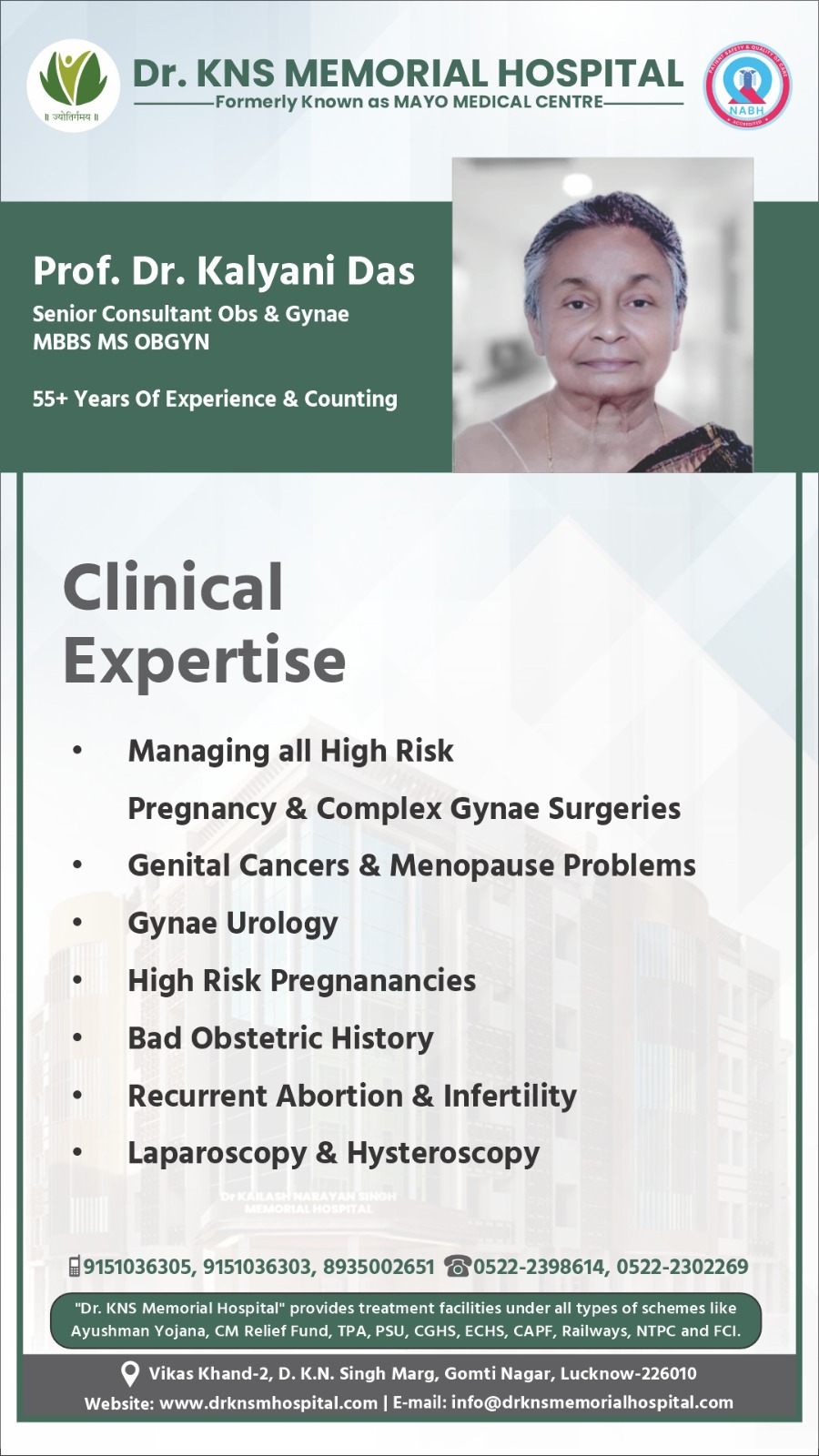 Prof. Dr. Kalyani Das - Senior Consultant Obs & Gynae - MBBS, MS